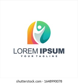 asombrosos personajes gradiente diseño del logotipo