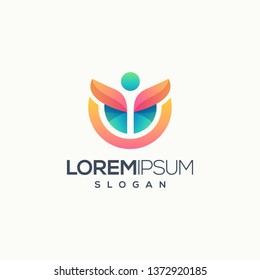 awesome people logo design vector illustration