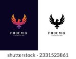 awesome phoenix gradient logo illustration two version