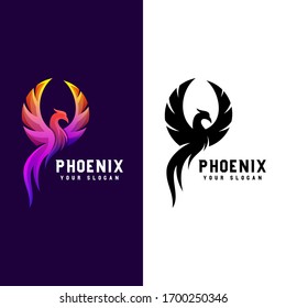 awesome phoenix gradient logo illustration two version