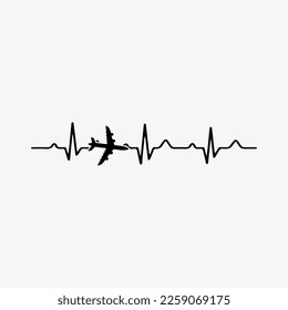 Awesome Pilot Heartbeat Flying funny gifts t-shirt design