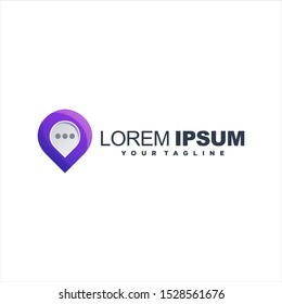 awesome pin chat logo design