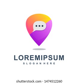 Awesome Pin Chat Logo Premium