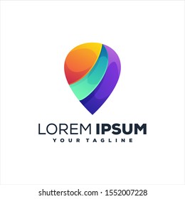 awesome pin gradient logo design