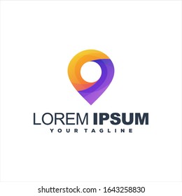 awesome pin gradient logo design