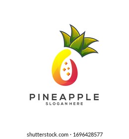 impresionante plantilla de logotipo de piña vectorial