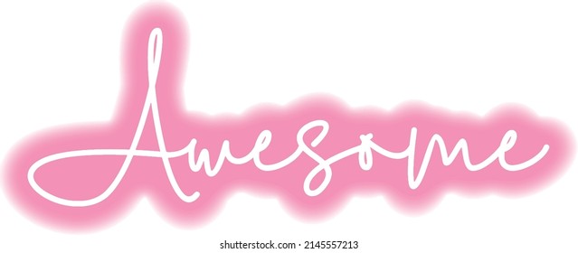 Awesome pink typo print design