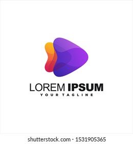 An awesome play gradient logo design