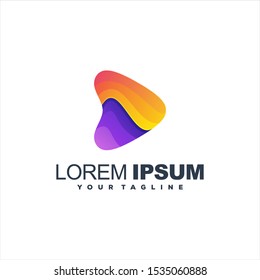 awesome play gradient logo design