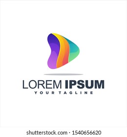 awesome play gradient logo design