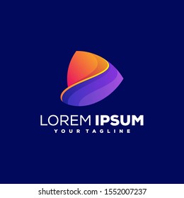 awesome play gradient logo design