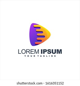 awesome play gradient logo design