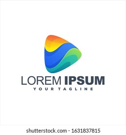 awesome play gradient logo design