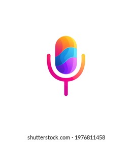 awesome podcast logo design vector premium
