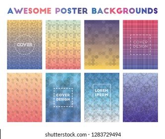 Awesome Poster Backgrounds. Actual geometric patterns. Elegant vector illustration.