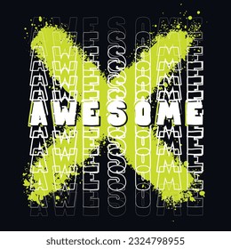 Awesome poster. Lettering t shirt design with cross sign. Typography print for teenager.