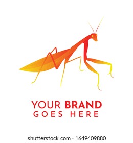 awesome praying mantis logo in gradient vector style
