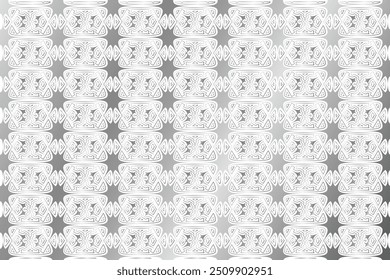 Awesome Premium Silver Star Pattern, Floral Design, Beautiful Texture Background