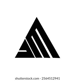 Awesome, professional, elegant, trendy, awesome, artistic, black and white color, A, AM, alphabet icon logo based on initials.