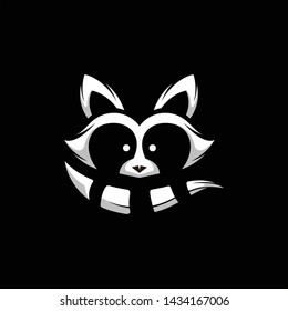 Awesome Racoon Illustration Design Vector