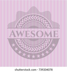 Awesome realistic pink emblem