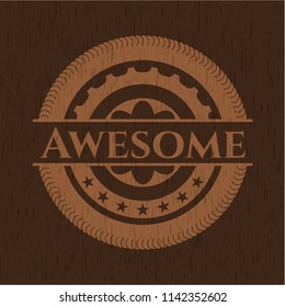 Awesome realistic wooden emblem