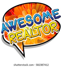 Awesome Realtor - Comic book style word.