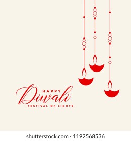 awesome red hanging diwali diya background