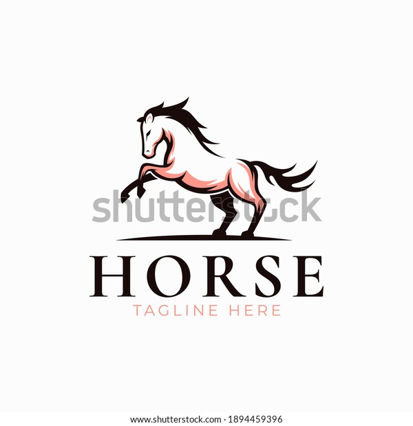 Awesome Red Horse Logo Template Stock Vector (Royalty Free) 1894459396