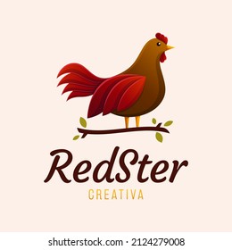Awesome red rooster Logo design