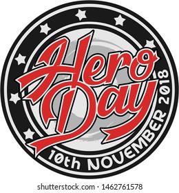 awesome retro badge and emblem logo vector. Hero Day.