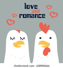 Awesome Retro Cute Chicken Design for t-shirt, mug, bag lunchbox, wallpaper, wrapper, poster and banner flat design for kids. vector illustration

