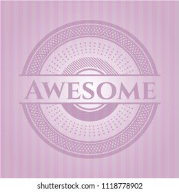 Awesome retro pink emblem