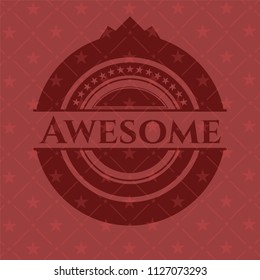 Awesome retro style red emblem