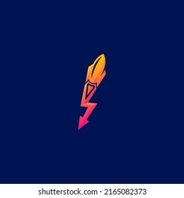 Awesome Rocket Flash Premium Logo Vector