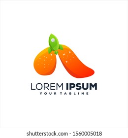 awesome rocket gradient logo design