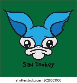 Awesome sad donkey mascot logo design vector, can editable for your brand or all of your graphic needs.