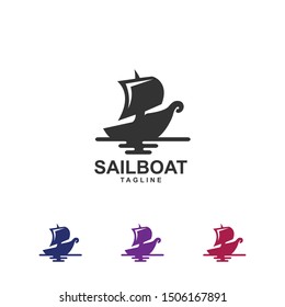 Awesome Sailboat Logo premium design