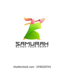 Fantastisches Samurai-Logo Farbiges Vektordesign