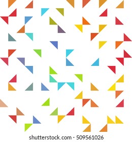 Awesome seamless pattern with colorful triangles on a white background