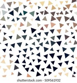 Awesome seamless pattern with colorful triangles on a white background