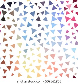 Awesome seamless pattern with colorful triangles on a white background