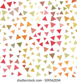 Awesome seamless pattern with colorful triangles on a white background