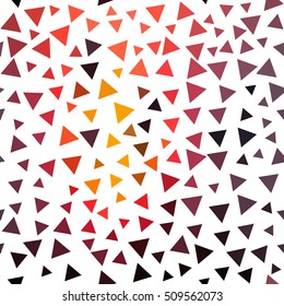 Awesome seamless pattern with colorful triangles on a white background