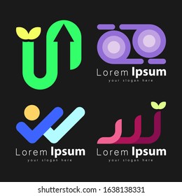 AWESOME SET ABSTRACT BUSINESS LOGO