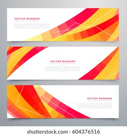 awesome set of colorful abstract banners design