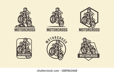 Awesome Set Motorcross Logo Template