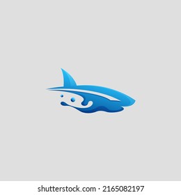 Awesome Shark Splash Premium Logo Vector