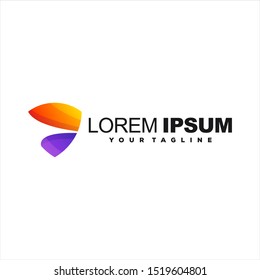 awesome shield gradient logo design