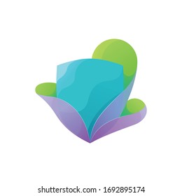 Awesome shield logo with liquid around and look like flower good for technology company